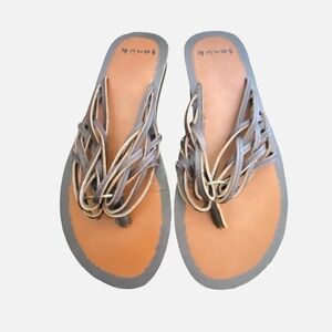 Sanuk Brown Strappy Beach Summer Yoga Flip Flops- Sz-10